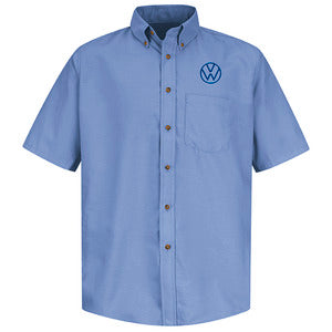 Volkswagen® Mens Short Sleeve Poplin Dress Shirt - 	Left Chest: Royal VW