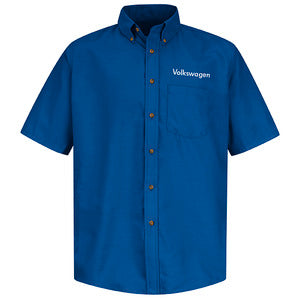 Volkswagen® Mens Short Sleeve Poplin Dress Shirt-Left Chest: Royal Volkswagen