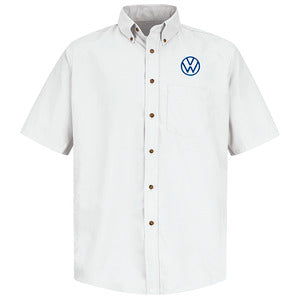 Volkswagen® Mens Short Sleeve Poplin Dress Shirt - 	Left Chest: Royal VW