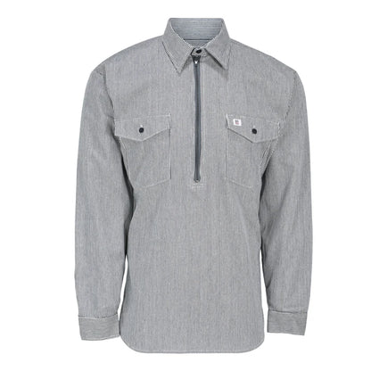 Big Bill Long-Sleeve Hickory Shirt with Half-Zip