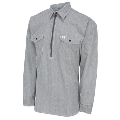 Big Bill Long-Sleeve Hickory Shirt with Half-Zip