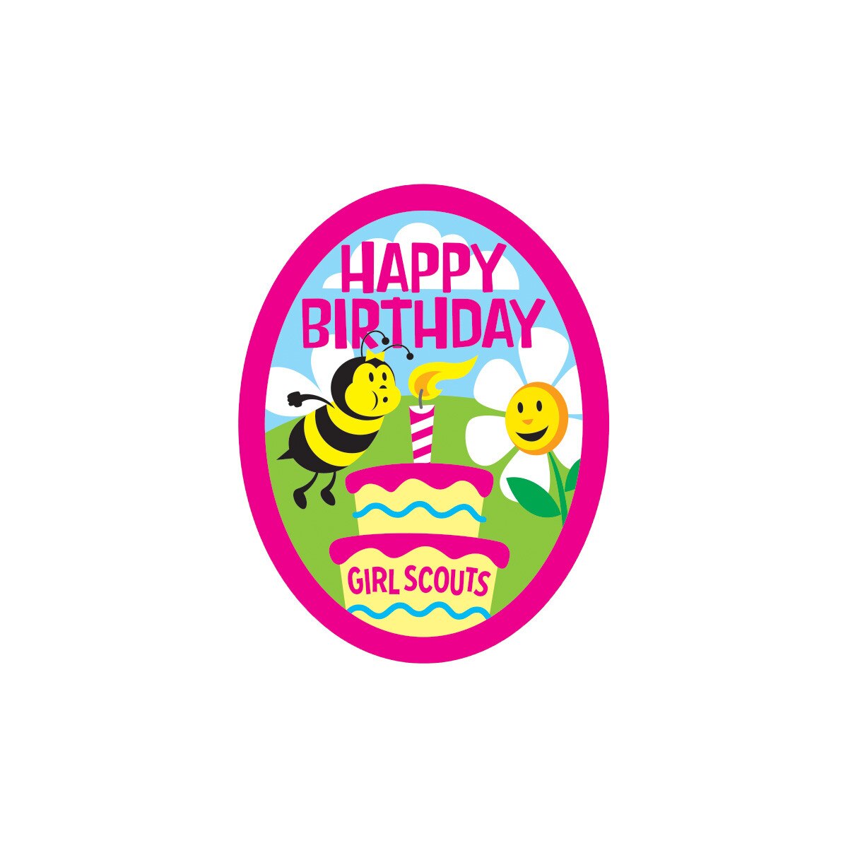 Girl Scouts Happy Birthday Cake Bee With Daisy Sew-On Patch