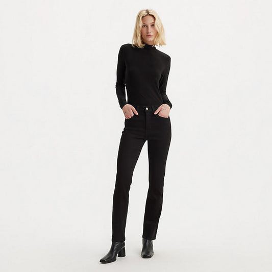 Levi's 724 High Rise Women's Slim Straight Jeans - Soft Black
