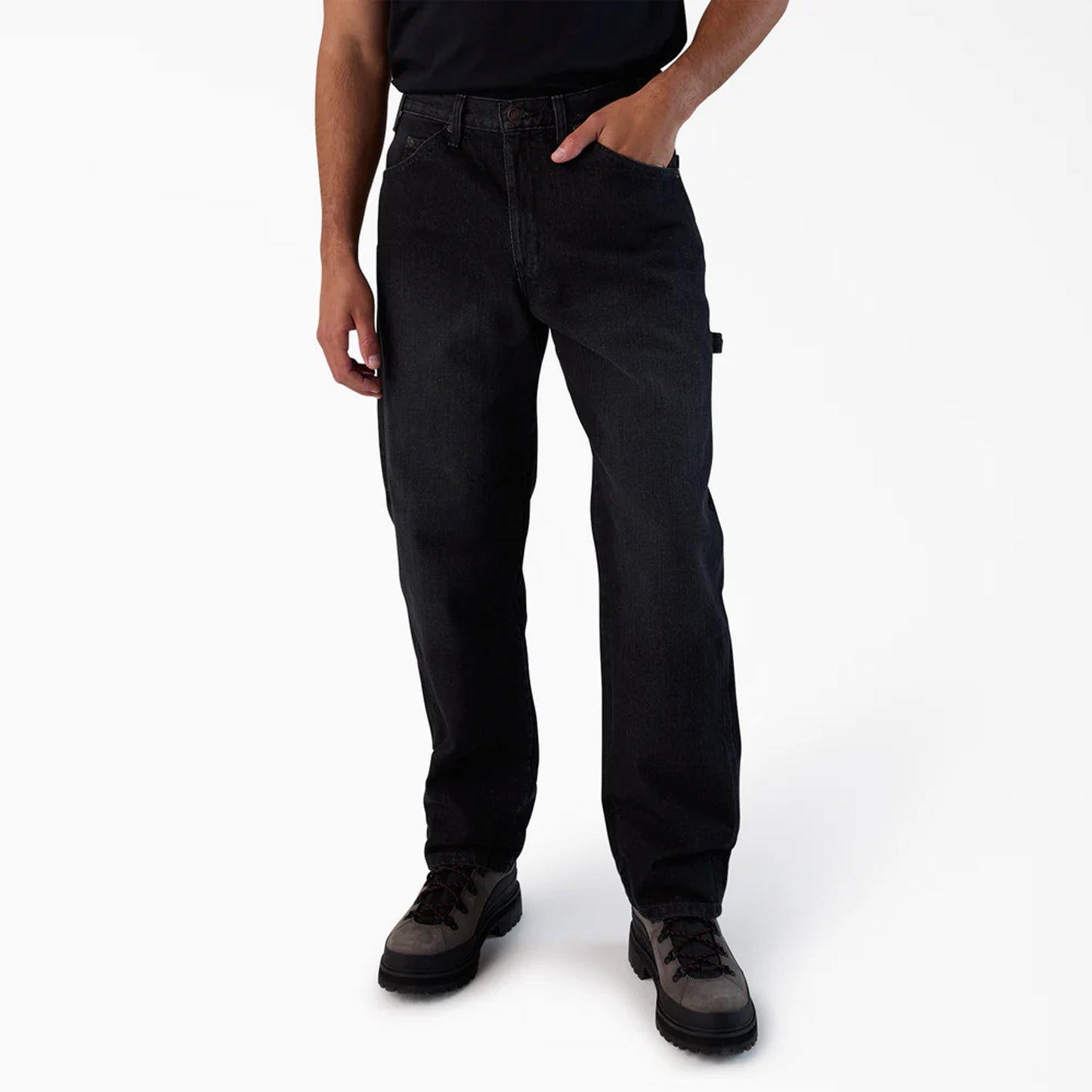 Pantalones de carpintero Dickies de corte relajado para hombre - Azul índigo lavado a la piedra
