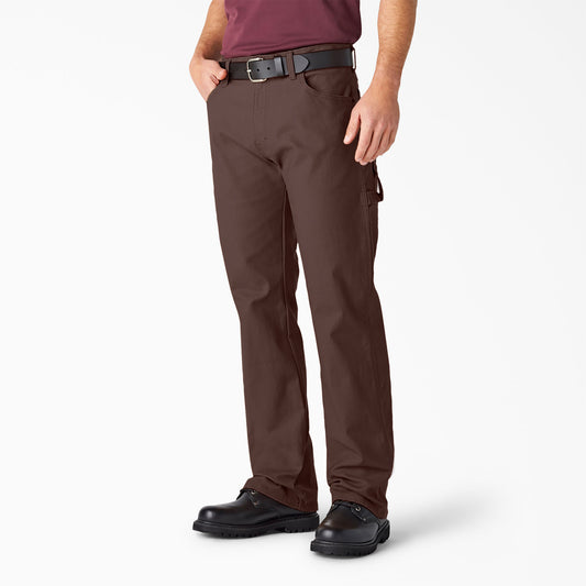 Dickies Relaxed Fit Heavyweight Duck Carpenter Pants - Rinsed Chocolate Brown