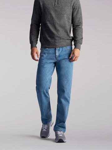 Lee Men's 100% Cotton Regular Fit Straight Leg Jeans, Light Stone