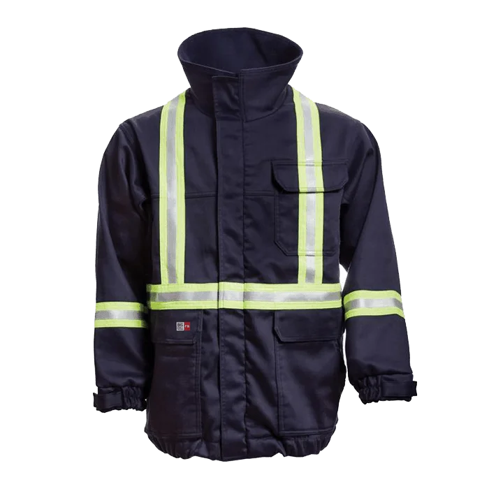 Big Bill Flame Resistant Softshell Jacket with Reflective Tape - Navy ...