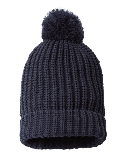 Richardson - Chunky Cable with Cuff & Pom Beanie - 143R