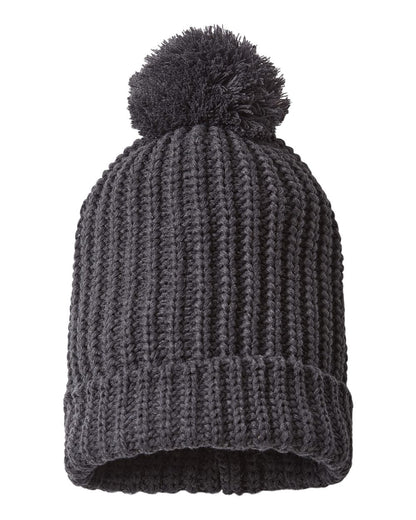 Richardson - Chunky Cable with Cuff & Pom Beanie - 143R