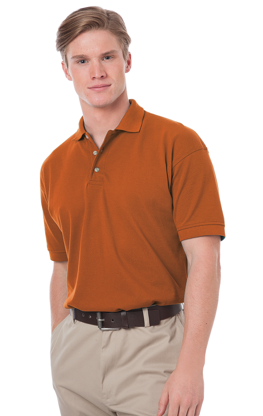 Blue Generation Men's Cotton Pique Polo-BG2201 -Burnt Orange