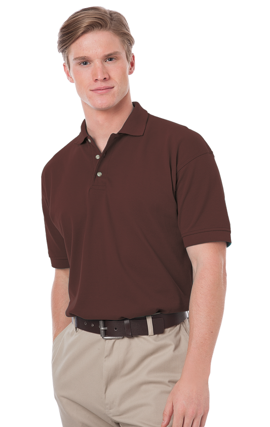 Blue Generation Men's Cotton Pique Polo-BG2201 -Chocolate