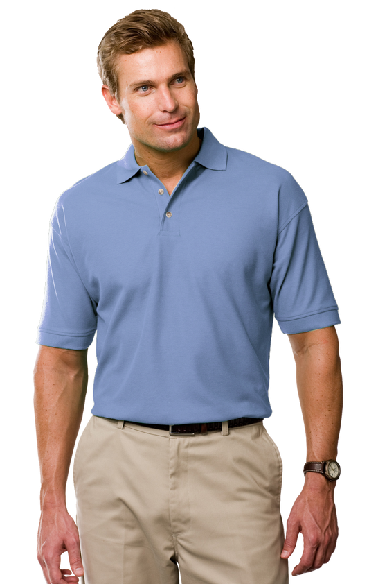 Blue Generation Men's Cotton Pique Polo-BG2201 -Light Blue