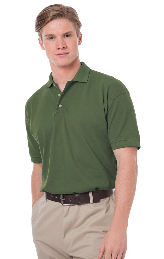 Blue Generation Men's Cotton Pique Polo-BG2201 -Olive