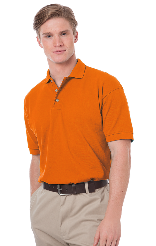 Blue Generation Men's Cotton Pique Polo-BG2201 -Orange