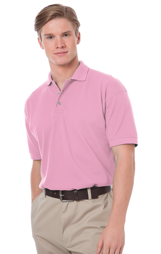 Blue Generation Men's Cotton Pique Polo - BG2201C - Clearance - Pink - XS-2X-3X-4X-5X-6X-7X-8X - Basics Clothing Store