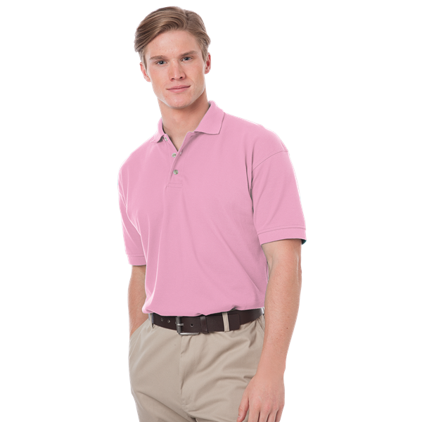 Blue Generation Men's Cotton Pique Polo - BG2201C - Pink (XS, S, 2XL, 3XL, 4XL, 5XL, 6XL, 7XL, 8XL)
