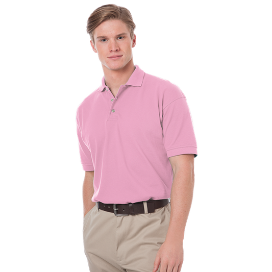 Blue Generation Men's Cotton Pique Polo - BG2201C - Pink (XS, S, 2XL, 3XL, 4XL, 5XL, 6XL, 7XL, 8XL)