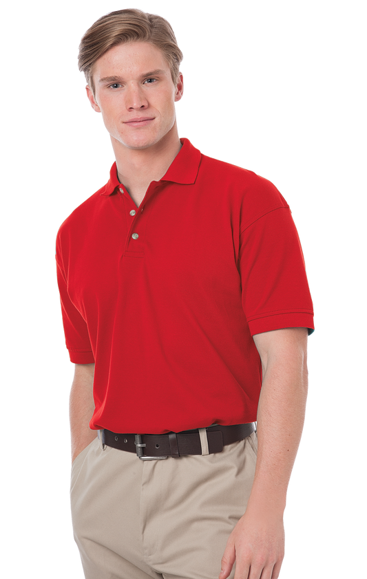 Blue Generation Men's Cotton Pique Polo-BG2201 -Red
