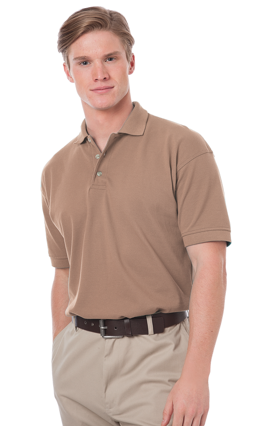 Blue Generation Men's Cotton Pique Polo-BG2201 -Tan