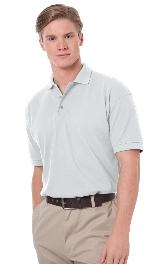 Blue Generation Men's Cotton Pique Polo-BG2201 -White