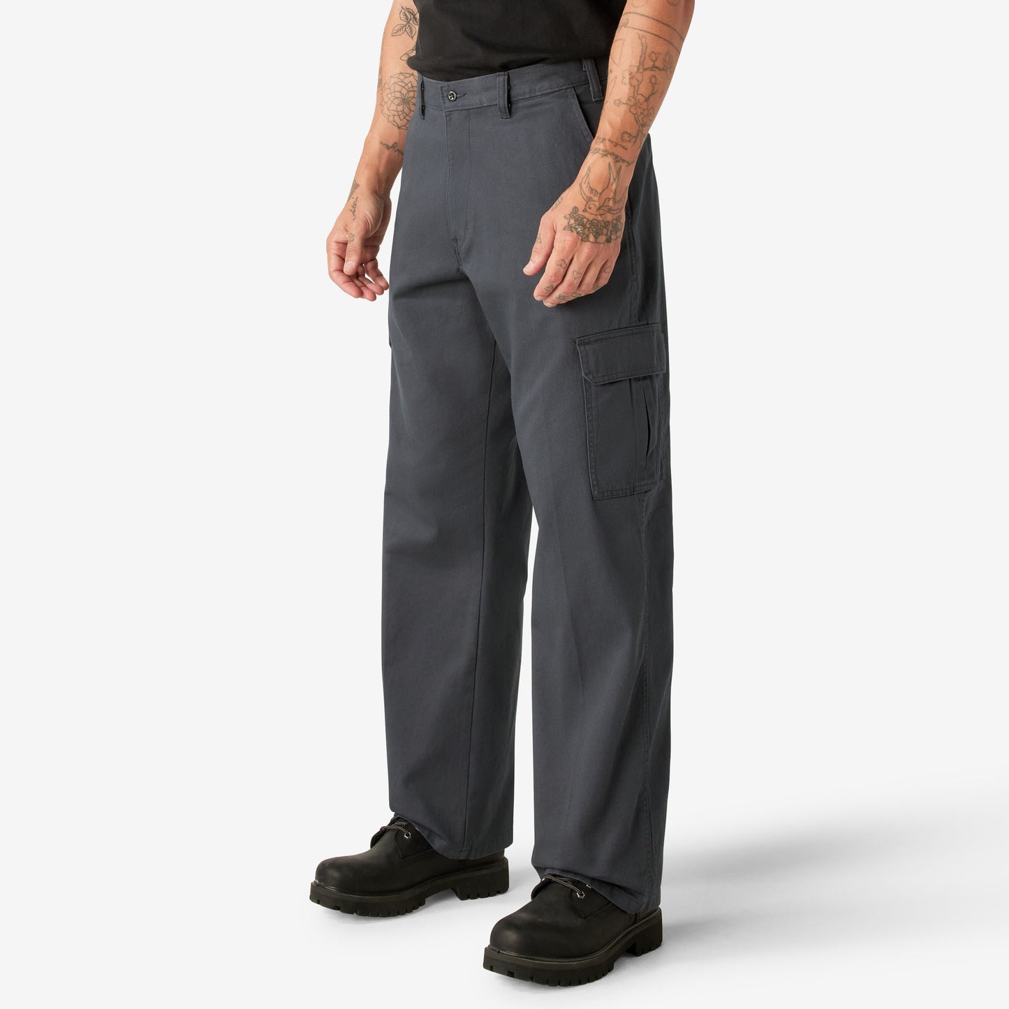 Dickies Loose Fit Cargo Pants - Rinsed Charcoal Gray