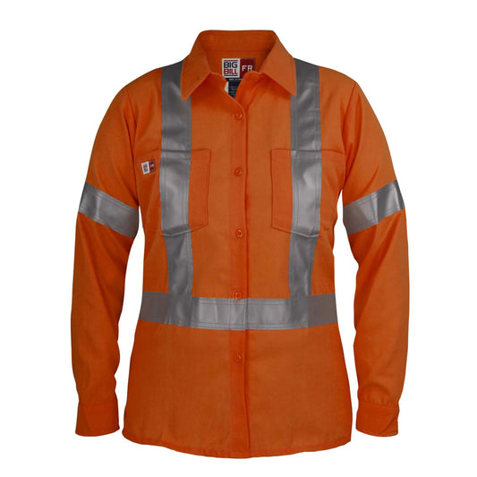 Big Bill Westex® UltraSoft® Women’s High Visibility FR Work Shirt - Orange - 288US7