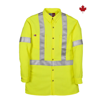 Big Bill Flame Resistant High Visibility Women's Dress Shirt -Yellow -288TY7