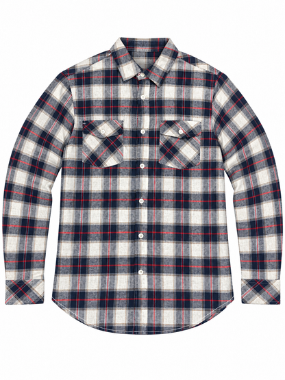 Burnside B8287 - Men's Classic Plaid Flannel Button-Up Shirt – Long Sleeve - B8287