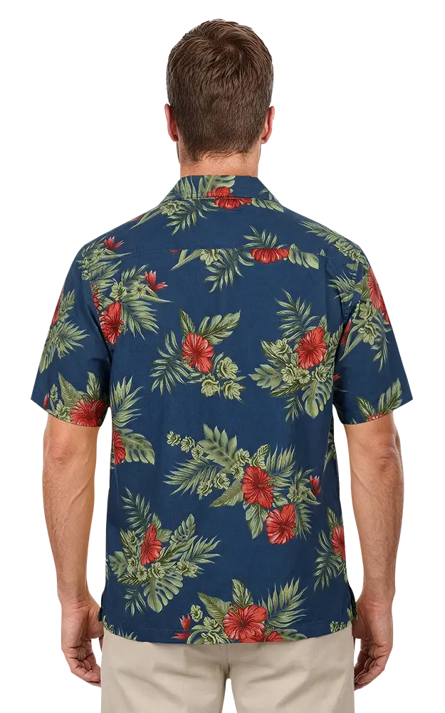 Blue Generation Floral Print Camp Shirt-BG3105