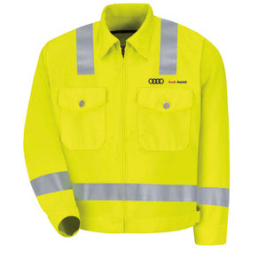 Chaqueta de alta visibilidad Audi Assist Ike, clase 2, nivel 2, color amarillo de alta visibilidad