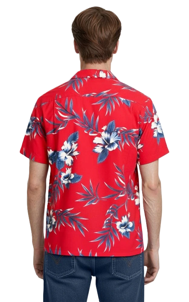 Blue Generation Floral Print Camp Shirt-BG3106