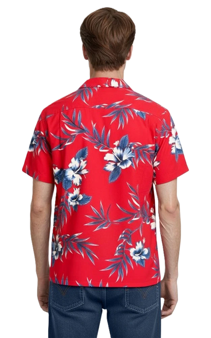 Blue Generation Floral Print Camp Shirt-BG3106