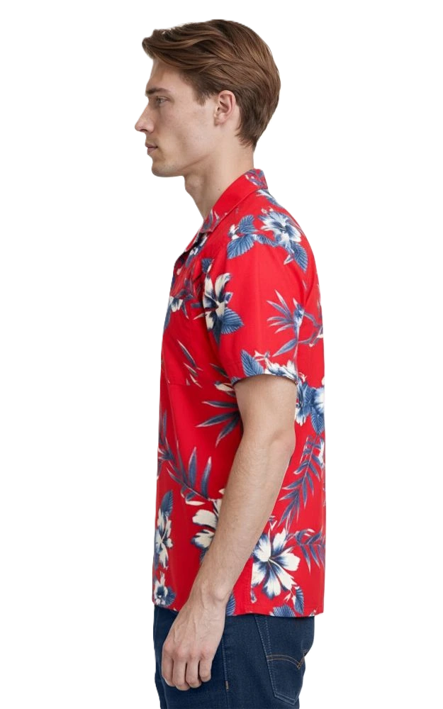 Blue Generation Floral Print Camp Shirt-BG3106