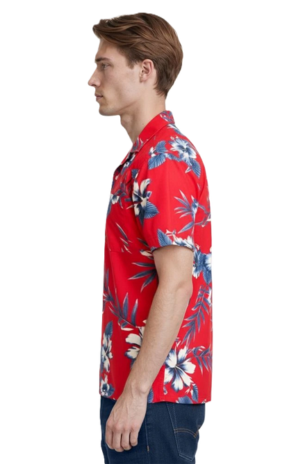 Blue Generation Floral Print Camp Shirt-BG3106