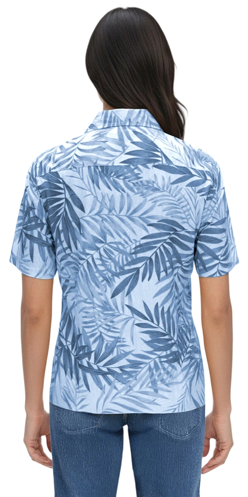 Blue Generation Tonal Print Camp Shirt-BG3107