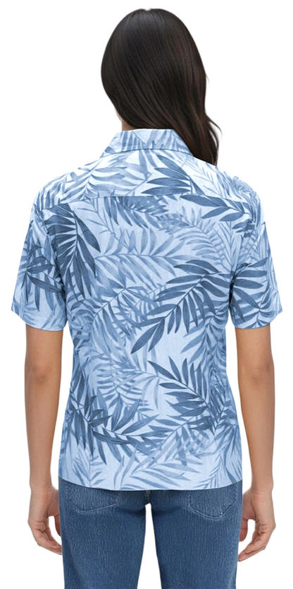 Blue Generation Tonal Print Camp Shirt-BG3107