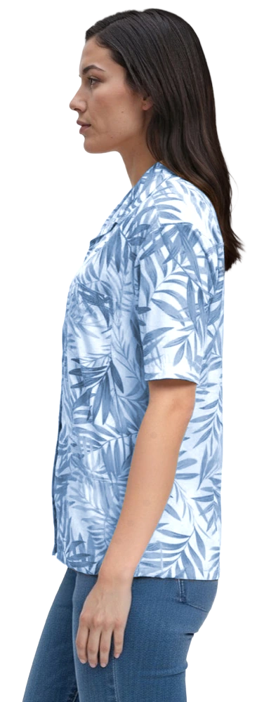 Blue Generation Tonal Print Camp Shirt-BG3107