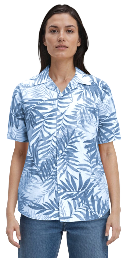 Blue Generation Tonal Print Camp Shirt-BG3107