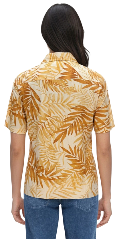 Blue Generation Tonal Print Camp Shirt-BG3107
