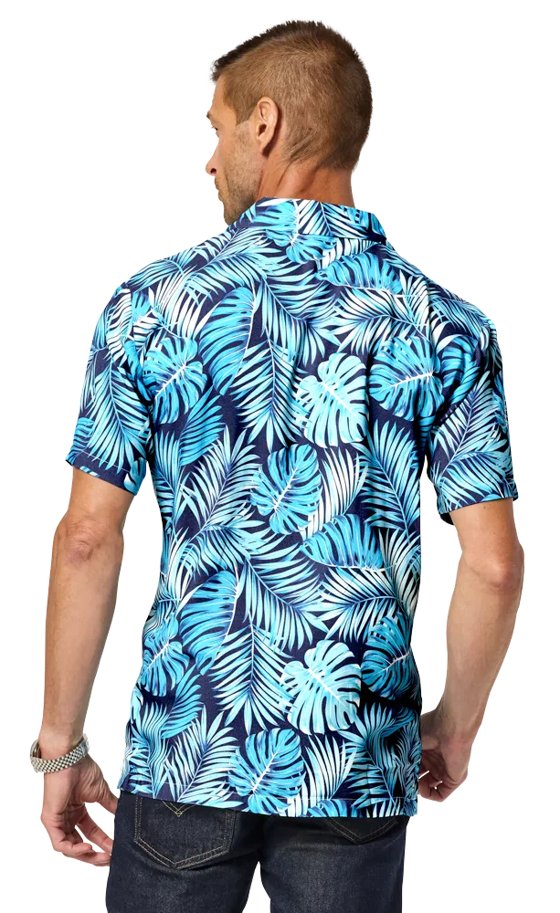 Blue Generation Adult Short-Sleeve Challis Camp Shirt-BG3110