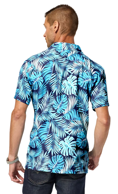 Blue Generation Adult Short-Sleeve Challis Camp Shirt-BG3110