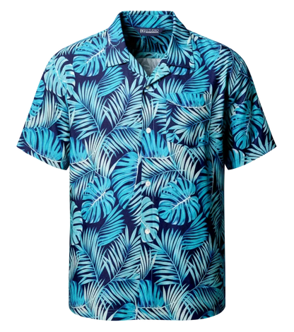 Blue Generation Adult Short-Sleeve Challis Camp Shirt-BG3110