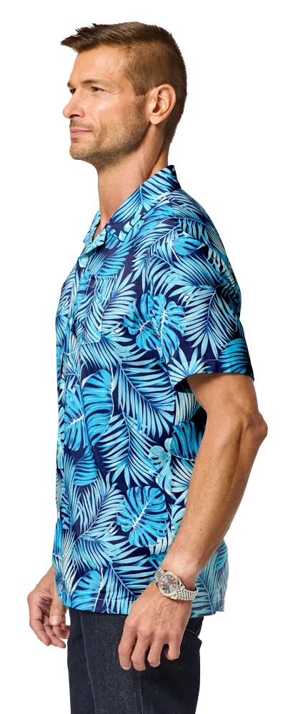 Blue Generation Adult Short-Sleeve Challis Camp Shirt-BG3110