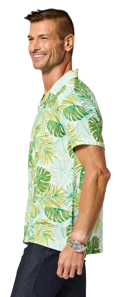 Blue Generation Adult Short-Sleeve Challis Camp Shirt-BG3110