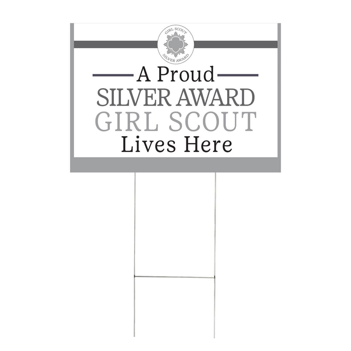 Silver Award Yard Sign with Stake - Set of 24