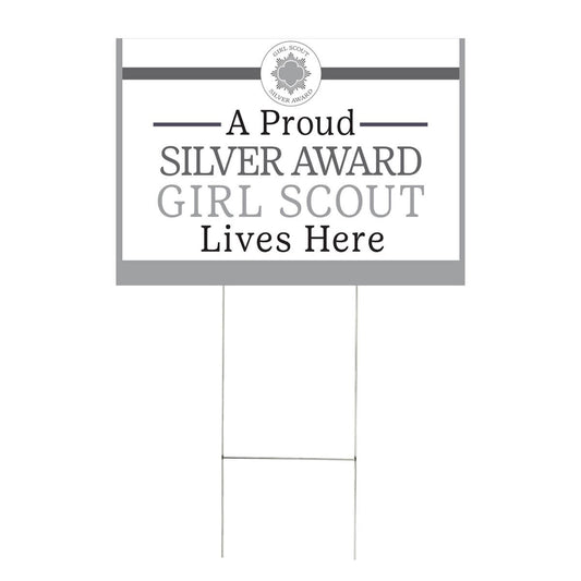 Silver Award Yard Sign with Stake - Set of 24