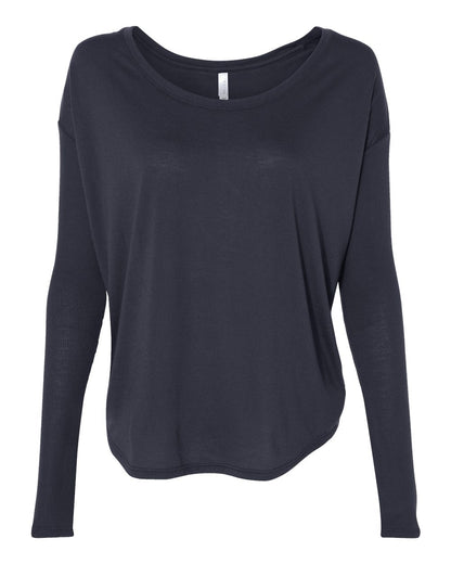 BELLA + CANVAS Women’s Flowy 2x1 Ribbed Long Sleeve Tee