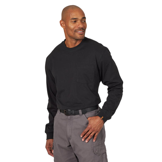 Wrangler® RIGGS WORKWEAR® Long Sleeve Single Pocket Performance T-Shirt - Black