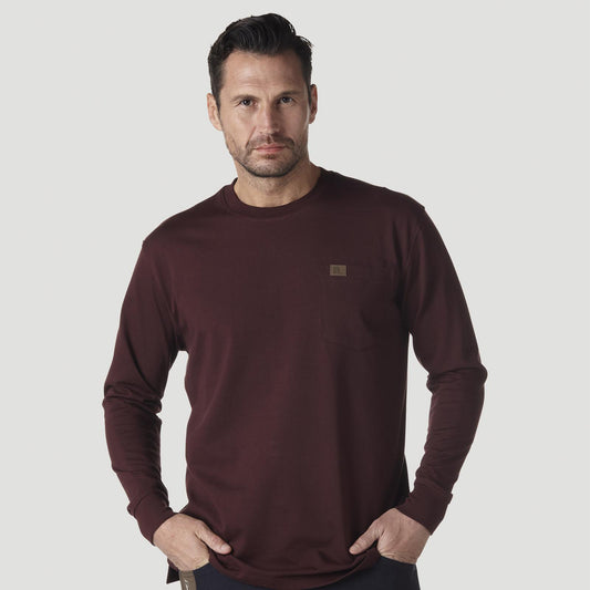 Wrangler® RIGGS Workwear® Long Sleeve Pocket T-Shirt - Burgundy