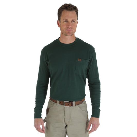Wrangler® RIGGS Workwear® Long Sleeve Pocket T-Shirt - Forest Green